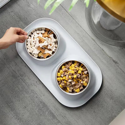 Dog Stainless Steel Double Bowl
