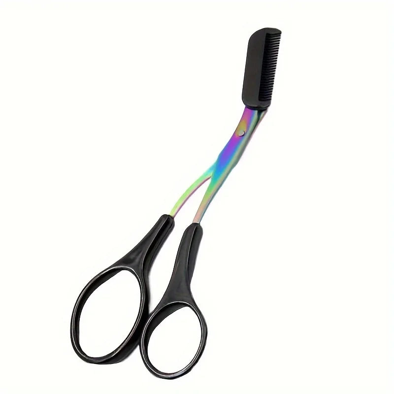 Safe Stainless Steel Eyebrow Scissors Comb