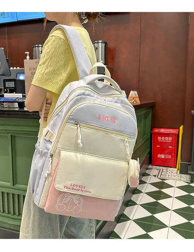 Schoolbag, a lightweight and large - capacity backpack designed for junior high school girls, aiming to relieve pressure and pro