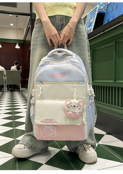 Schoolbag, a lightweight and large - capacity backpack designed for junior high school girls, aiming to relieve pressure and pro
