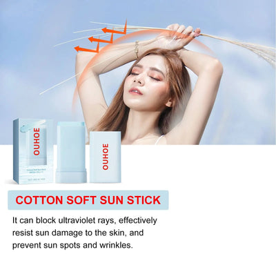 Cotton Soft Sun Stick SPF 50+ Pa++++ Sunblock UV Isolation Anti Oxidant Oil-Control Moisturizing Sun Protection Sunscreen Cream
