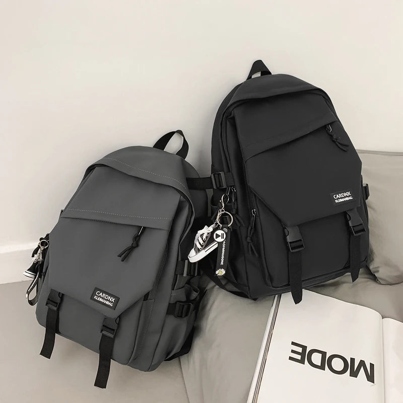 School bag, male college student, trendy brand, campus backpack, double shoulder bag, female, Korean style, simple, versatile, t