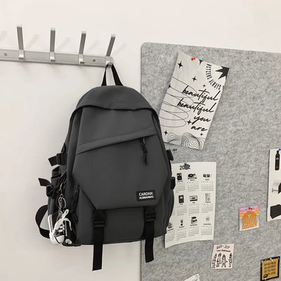 School bag, male college student, trendy brand, campus backpack, double shoulder bag, female, Korean style, simple, versatile, t