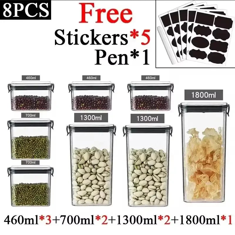 Stackable Food Storage Containers Jars Set