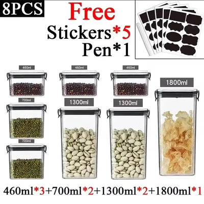 Stackable Food Storage Containers Jars Set