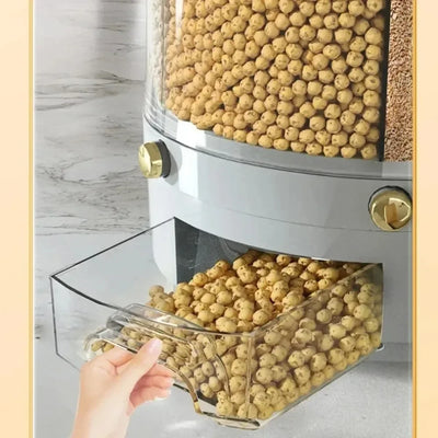 360° Rotating Rice Dispenser Storage Box