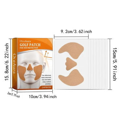 24pcs Sunscreen Face Nose Patch UV Protection Patch Summer Outdoor Cool Sunscreen Sticker Golf Gel Facial Patches