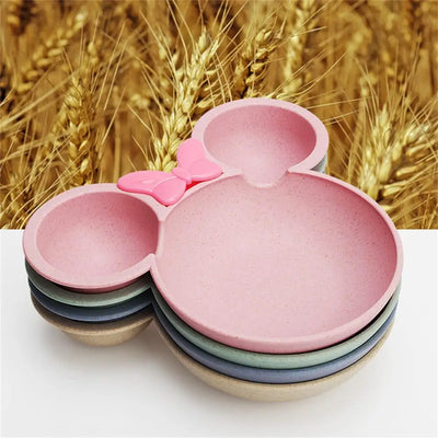 3-Pcs Wheat Straw Kids Tableware Set