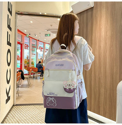 Schoolbag, a lightweight and large - capacity backpack designed for junior high school girls, aiming to relieve pressure and pro