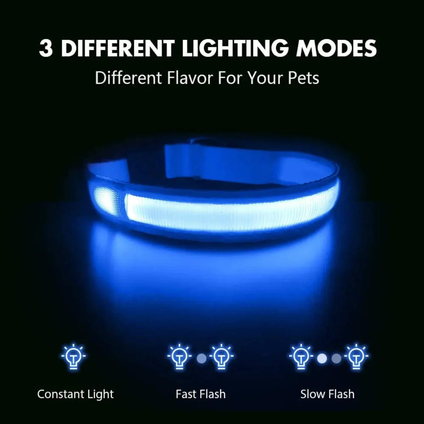Dog USB Rechargeable Soft Safety Night Light Collar