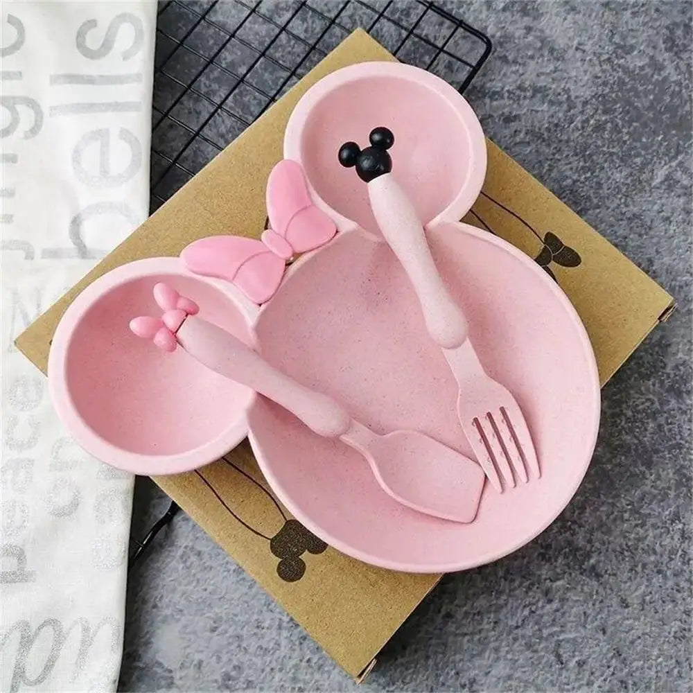 3-Pcs Wheat Straw Kids Tableware Set