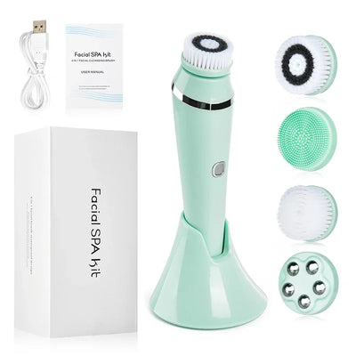 4-in-1 Rechargeable Sonic Facial Cleansing Brush