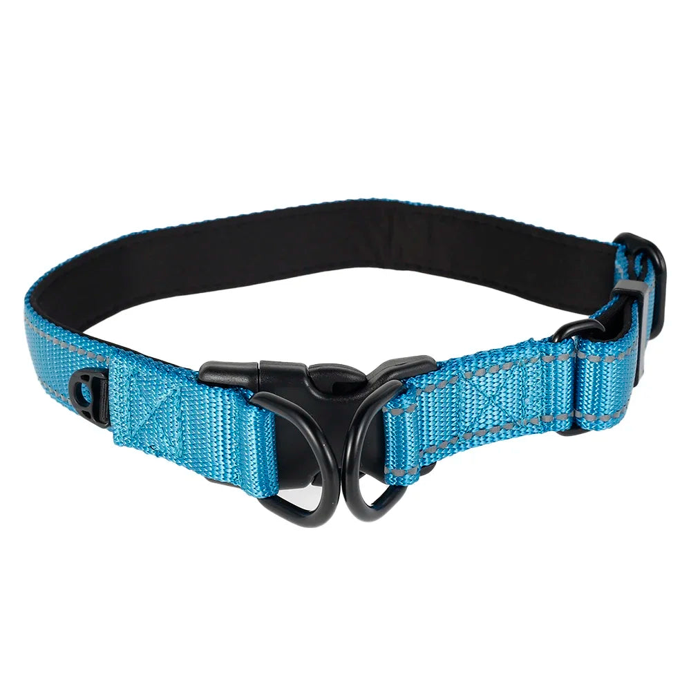 Reflective Padded Nylon Dog Collar