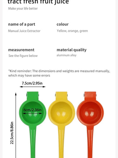 Lemon Squeezer Aluminum Alloy Hand Pressed Orange Fruit Juicer Home Manual Portable Practical Kitchen Tools Mini Blender
