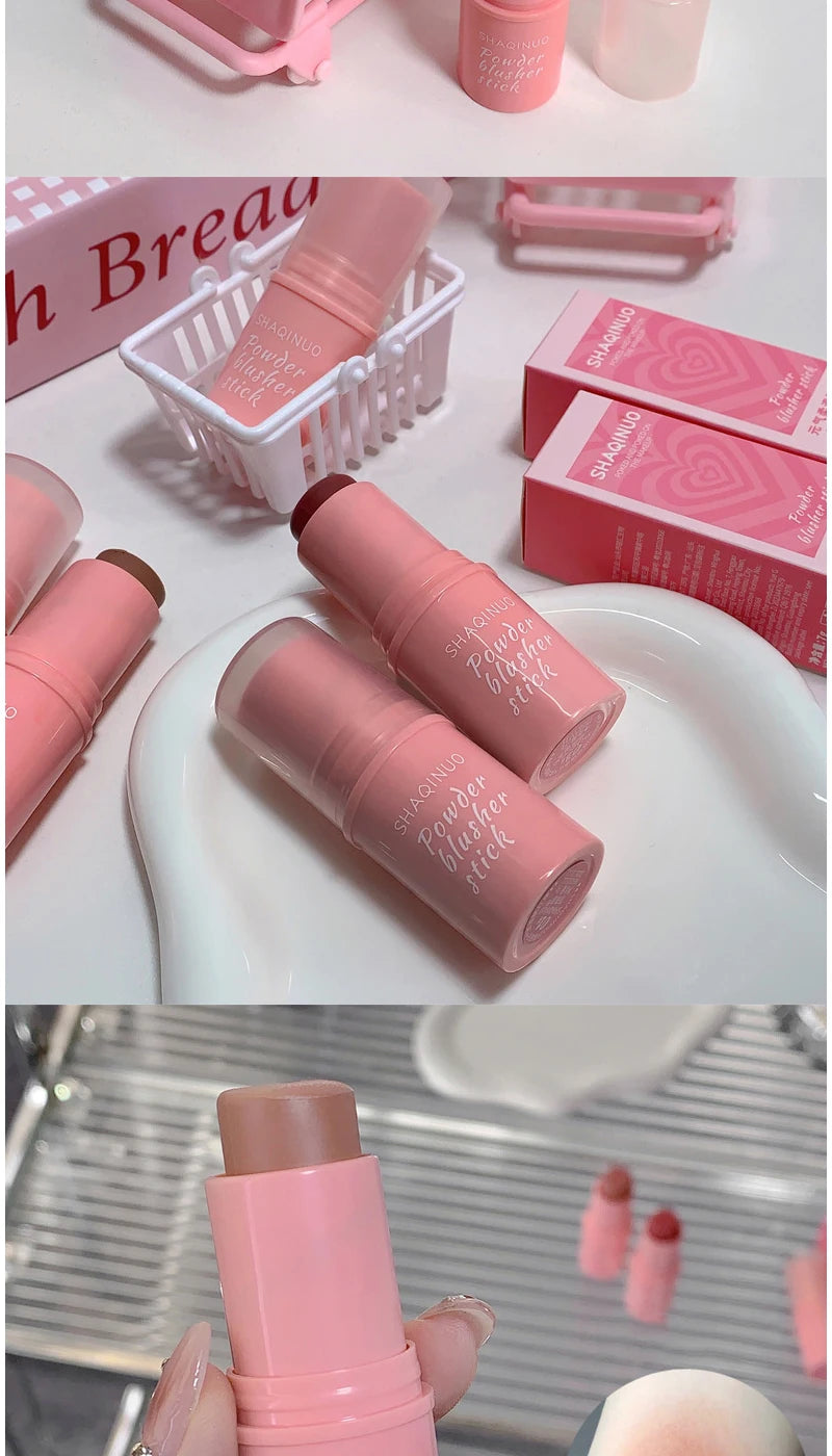 SHAQINUO Energizing Blush Stick - Natural Matte Finish, Creamy Texture, Easy to Blend for a Youthful Glow