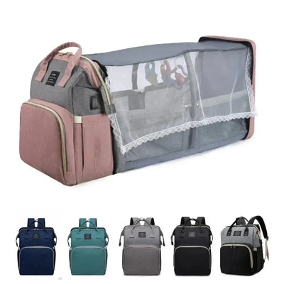 Mommy Travel Backpack with Foldable Crib