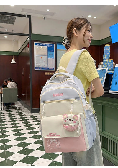 Schoolbag, a lightweight and large - capacity backpack designed for junior high school girls, aiming to relieve pressure and pro