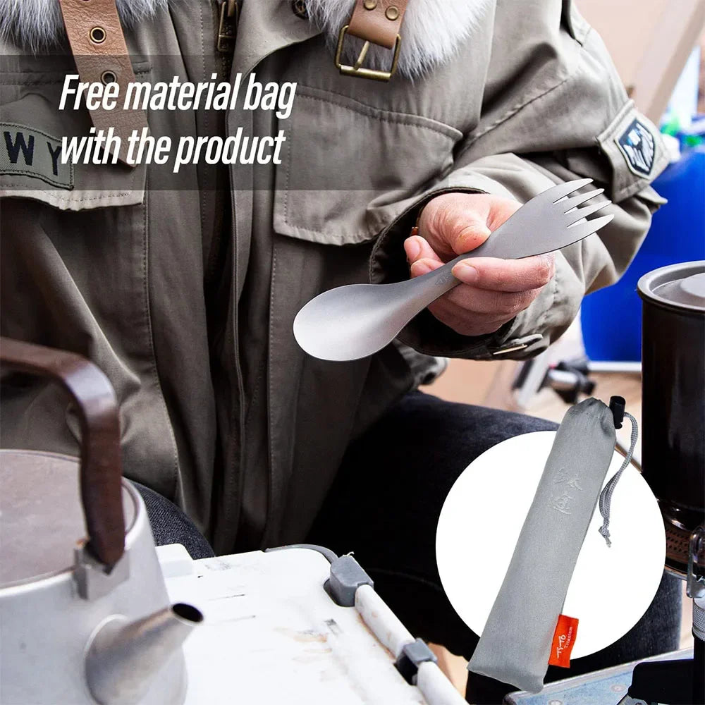 2Pcs Pure Titanium Spork