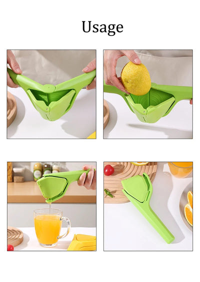 Max Juice Extraction Lemon Lime Squeezer EasytoUse Flat Lemon Squeezer with Leverage Squeezer with Built in Strainer Yellow