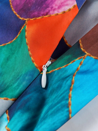 Halter Long Dress Women Retro Contrast Color Sleeveless Bodycon Printed Robe 2025 Elegant Spring Summer Lady Party Beach Dresses