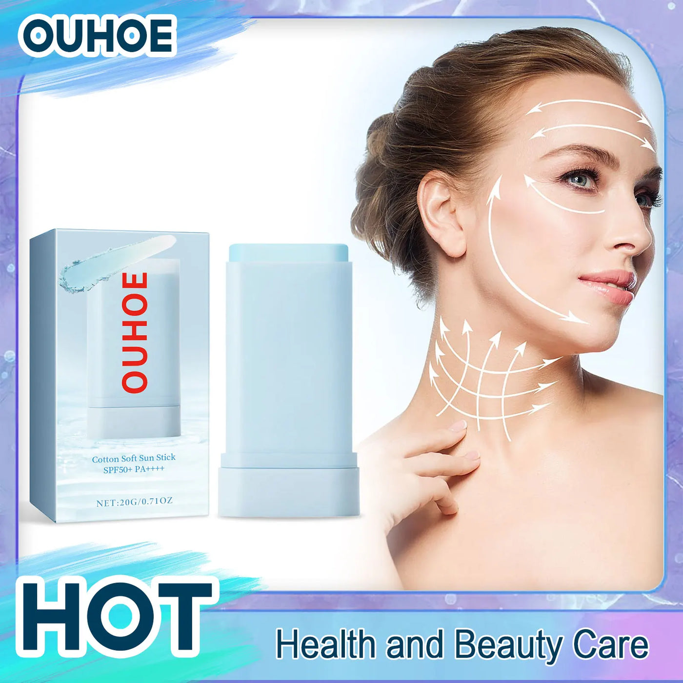 Cotton Soft Sun Stick SPF 50+ Pa++++ Sunblock UV Isolation Anti Oxidant Oil-Control Moisturizing Sun Protection Sunscreen Cream