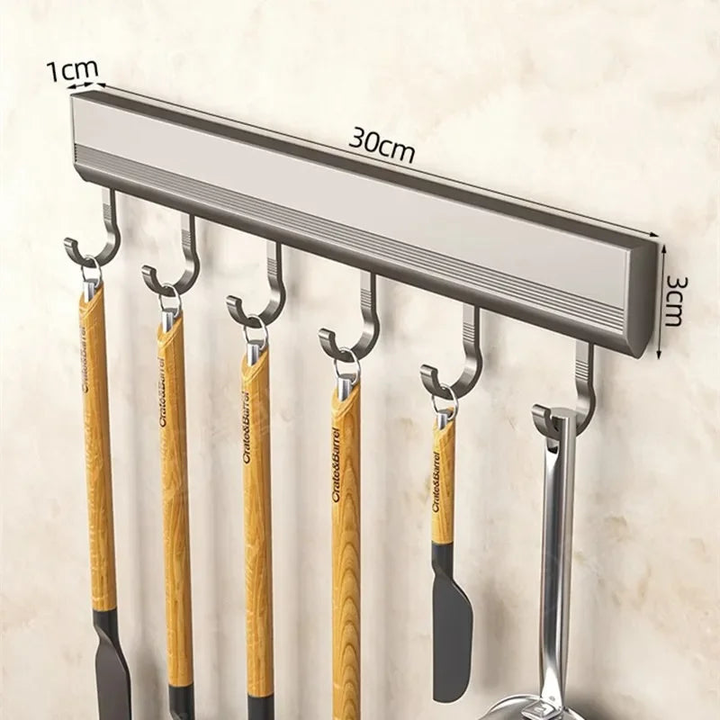 Wall Mounted Punch-Free Hooks Rack
