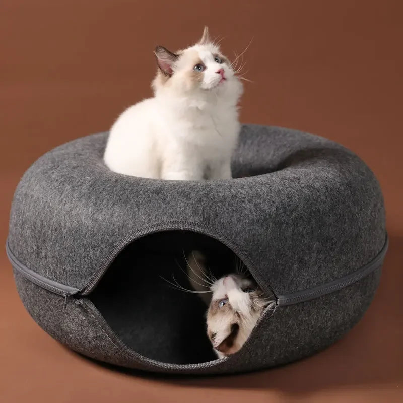 2 Cat Donut Bed & Tunnel