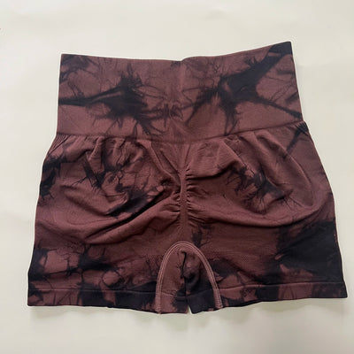 Women Tie Dye Athletic Shorts Scrunch Butt Lifting Fitness Biker Tights Workout Yoga High Waist Training Pant Cycing Leggings