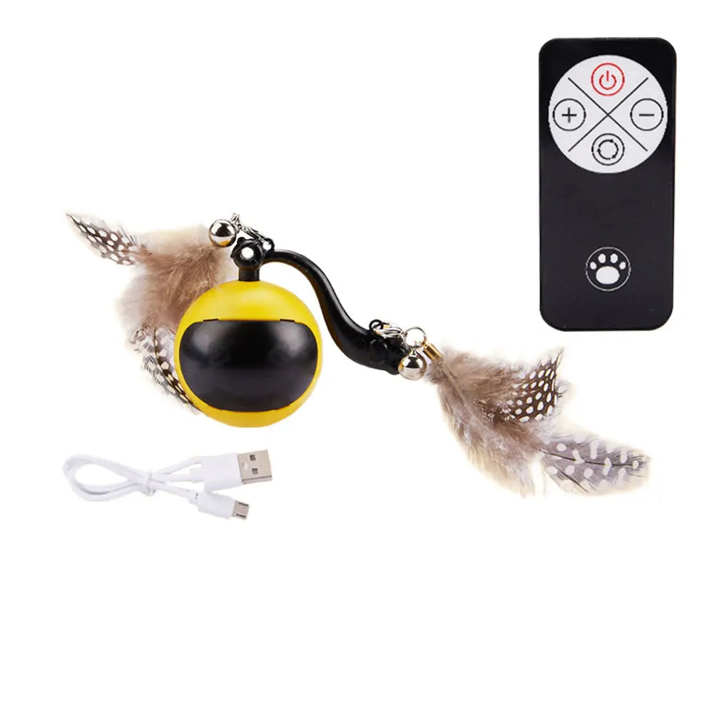 Automatic Rolling Feather Cat Toy