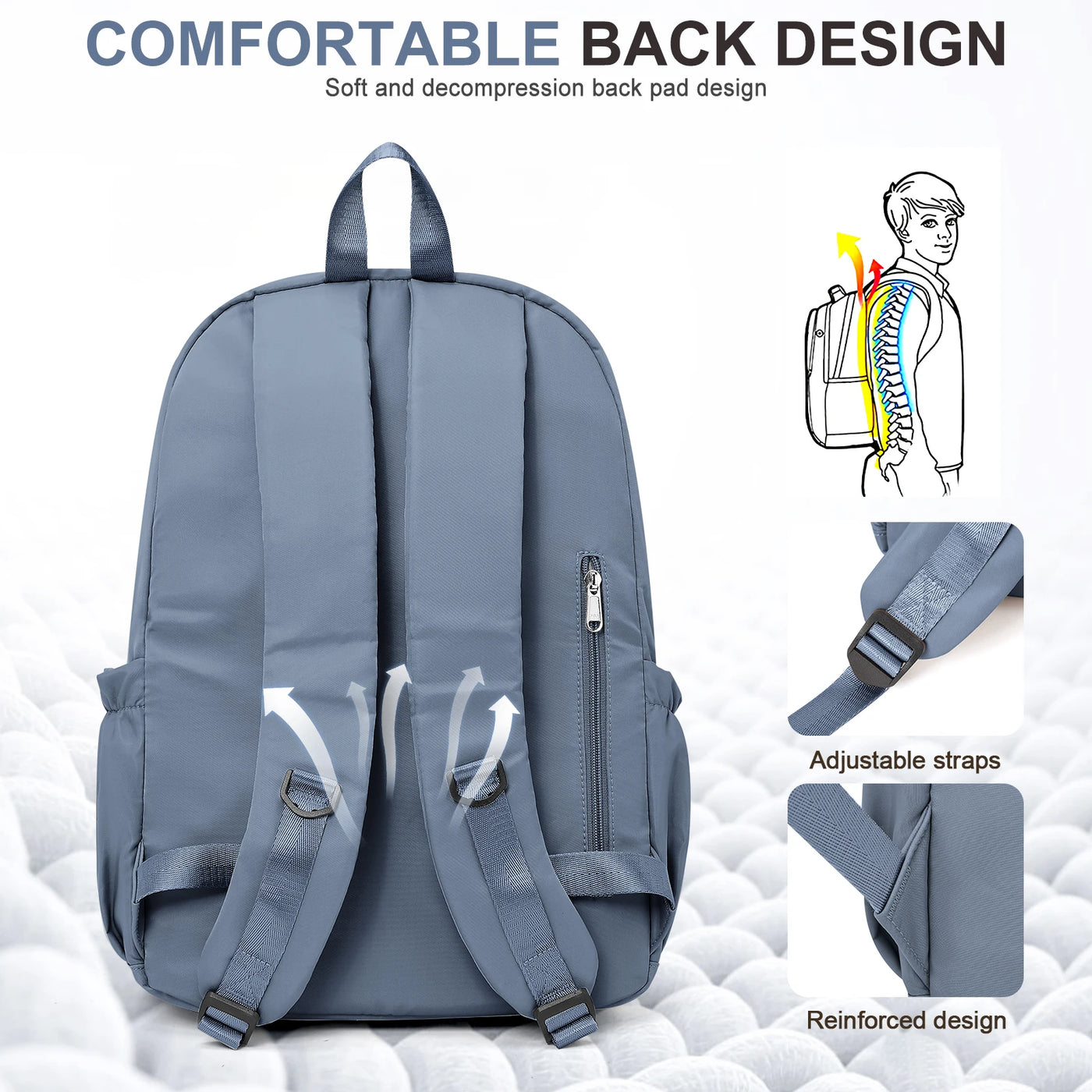 School bag, preppy, cute, light, large capacity, simple, backpack, junior high school students, college students commuting bag