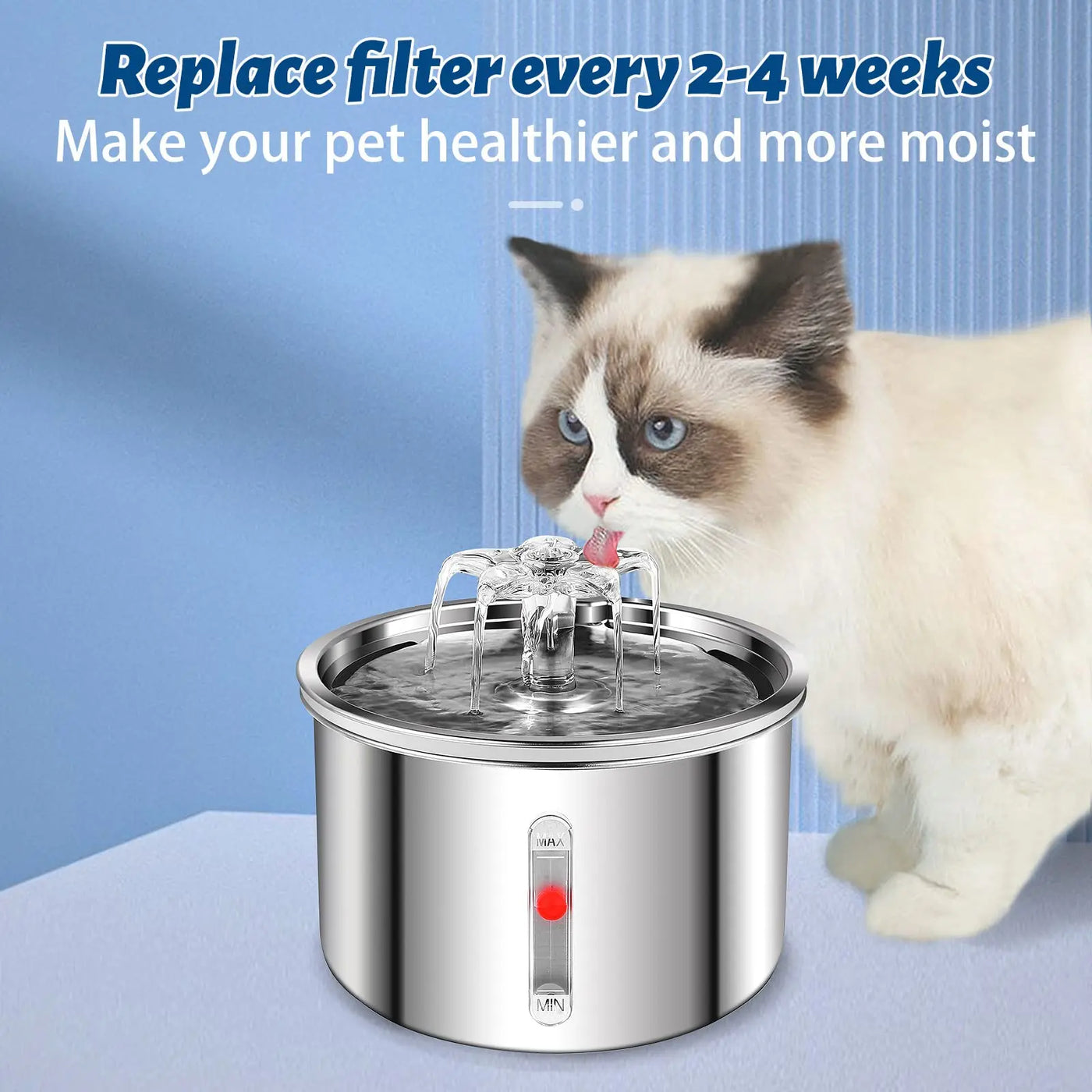 Stainless Steel 2L Automatic Dog Water Fountain