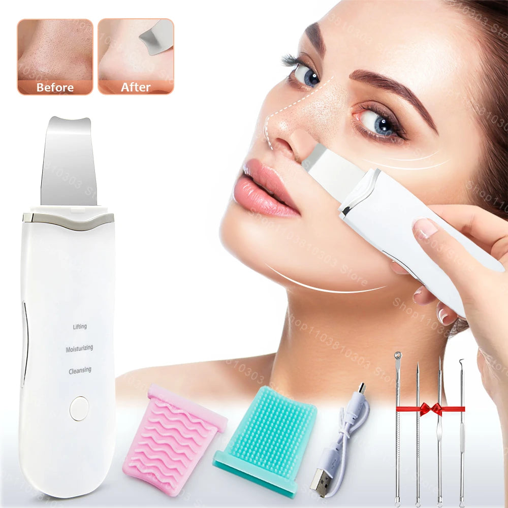 Electric Ultrasonic Skin Scrubber Facial Lifting Spatula