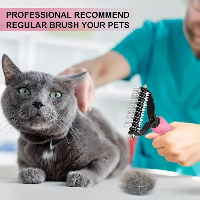 Dog Double-Sided Undercoat Rake Brush