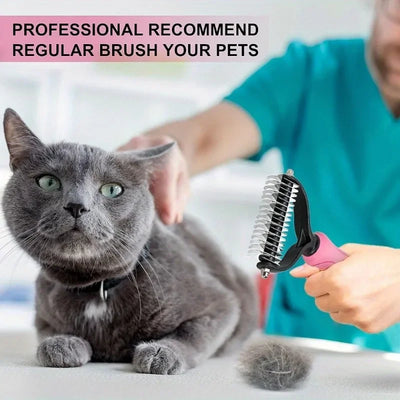 Dog Double-Sided Undercoat Rake Brush