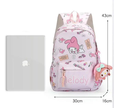 Kuromi Backpack Student School Bag Primary and Middle kawaii Cartoon Girls School Bag Mochila
