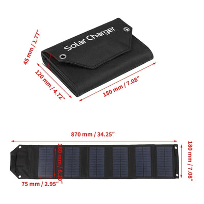 Foldable Solar Panel Charger Power Bank