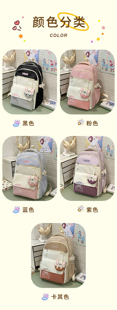 Schoolbag, a lightweight and large - capacity backpack designed for junior high school girls, aiming to relieve pressure and pro