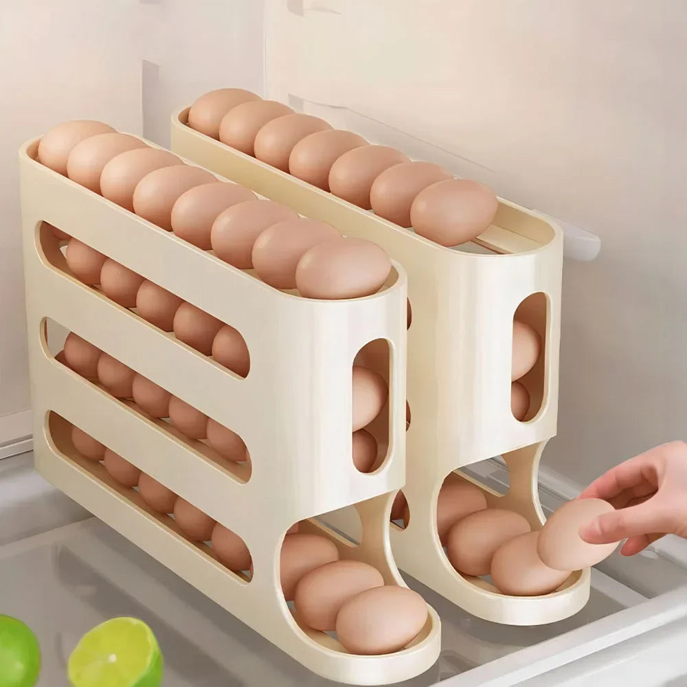 4-Layer Automatic Rolling Egg Holder Rack