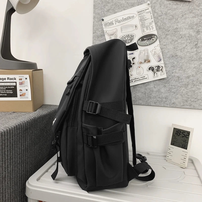 School bag, male college student, trendy brand, campus backpack, double shoulder bag, female, Korean style, simple, versatile, t