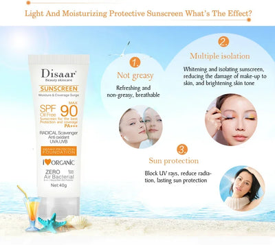 Facial Body Sunscreen Sun Cream Sunblock Oil Control Body Protector Solar Lotion Protective Anti Sun Protection Skin Care SPF90