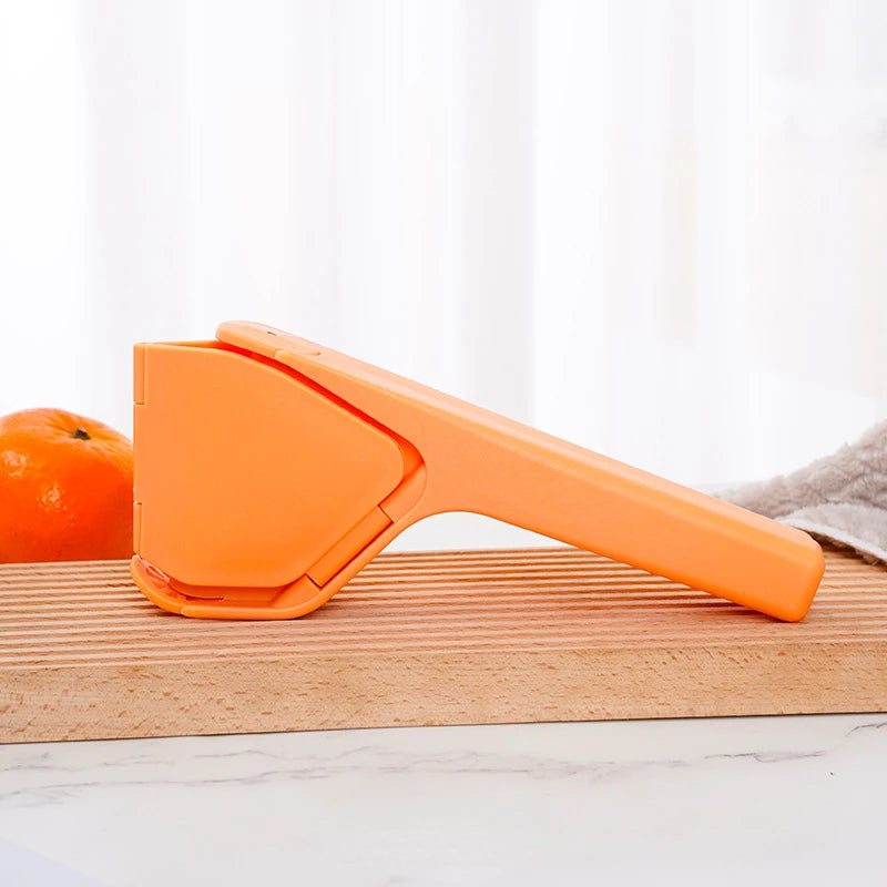 Max Juice Extraction Lemon Lime Squeezer EasytoUse Flat Lemon Squeezer with Leverage Squeezer with Built in Strainer Yellow