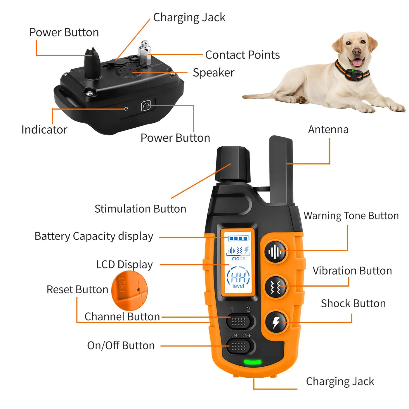 3300Ft Electric Waterproof Dog Training Collar