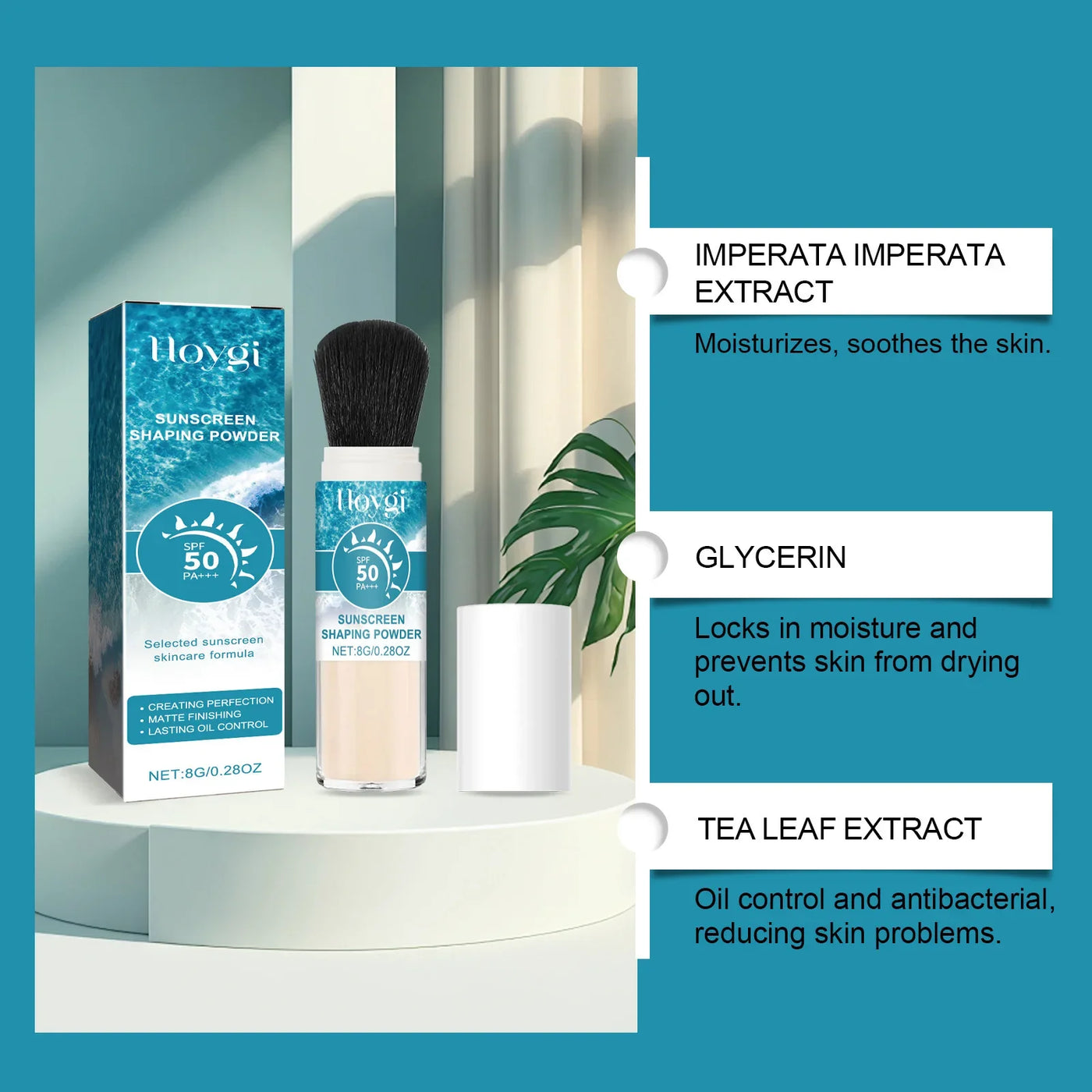 SPF50 Sunscreen Loose Powder Covering Pore Oil Control Translucent Matte Sunblock Waterproof Full Coverage Makeup Setting Powder