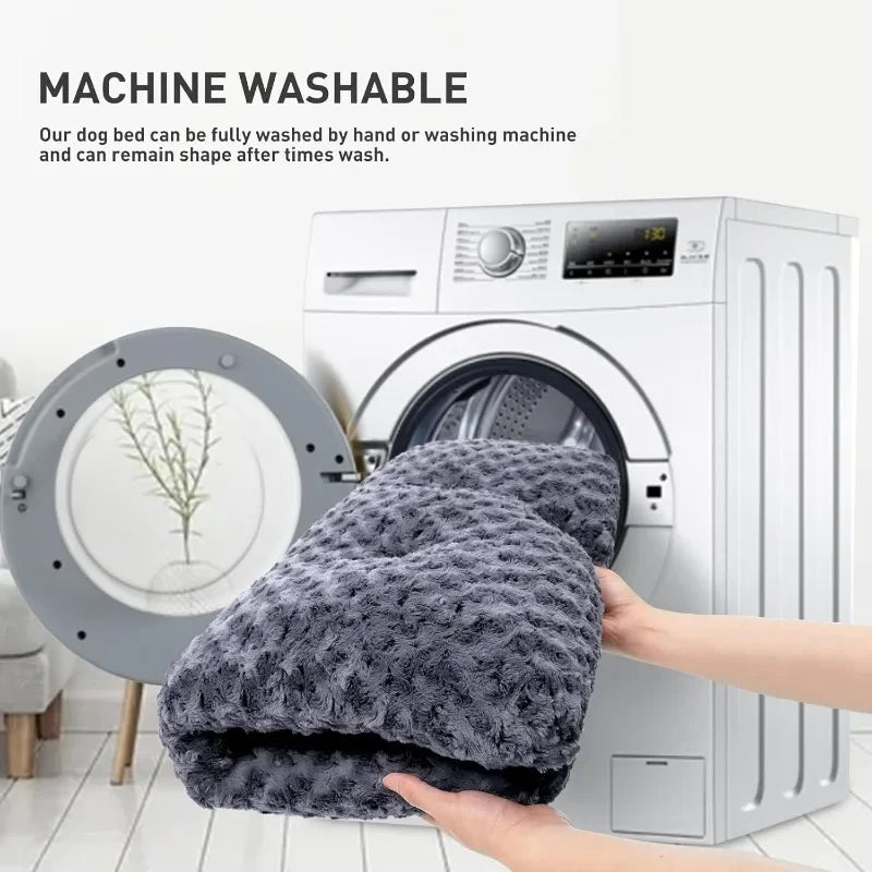 Deluxe Washable Plush Dog Bed