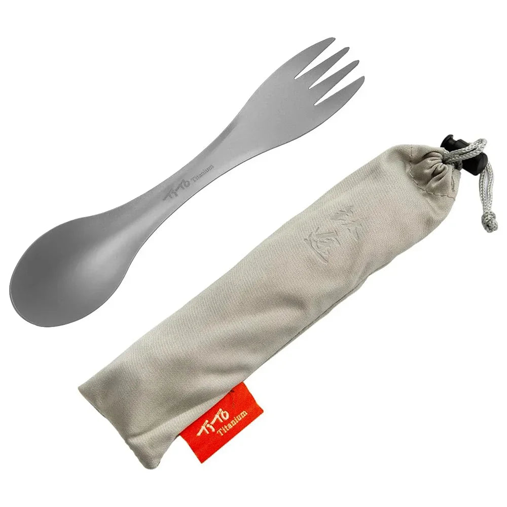 2Pcs Pure Titanium Spork