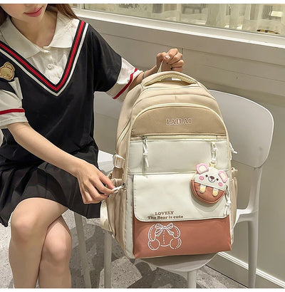 Schoolbag, a lightweight and large - capacity backpack designed for junior high school girls, aiming to relieve pressure and pro
