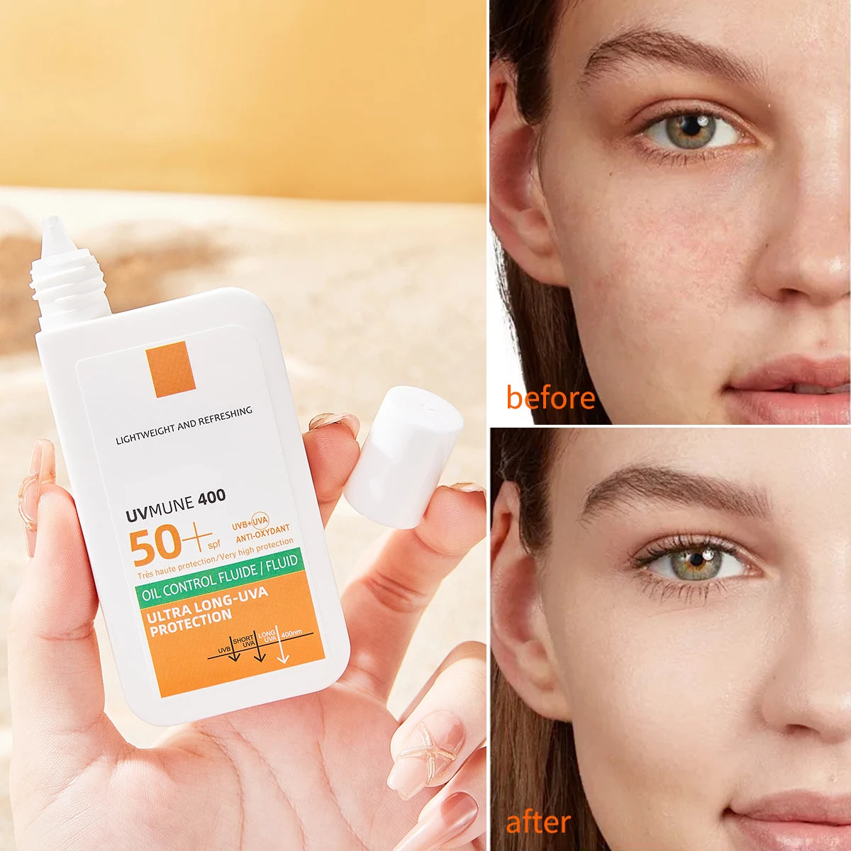 Body Make Up Base Anti-Imperfection Anti-Shine Invisible Fluid Waterproof Portable Sunscreen Cosmetics