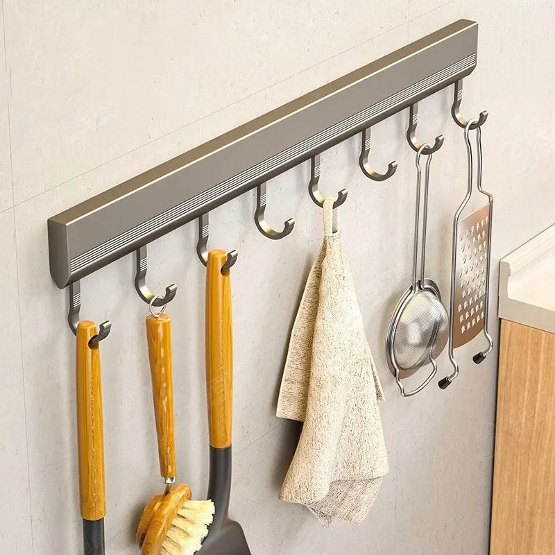 Wall Mounted Punch-Free Hooks Rack