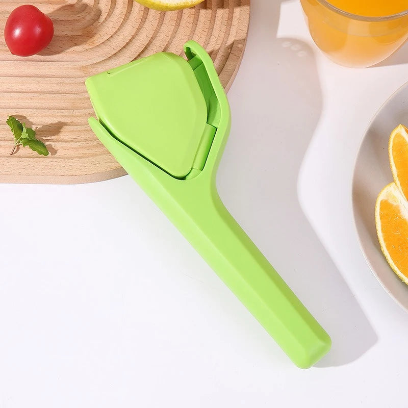 Max Juice Extraction Lemon Lime Squeezer EasytoUse Flat Lemon Squeezer with Leverage Squeezer with Built in Strainer Yellow
