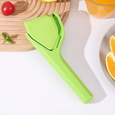 Max Juice Extraction Lemon Lime Squeezer EasytoUse Flat Lemon Squeezer with Leverage Squeezer with Built in Strainer Yellow